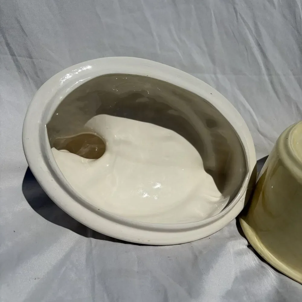 Vintage Ceramic Duck Goose Covered Dish Tureen Casserole Farmhouse Kitchen Decor
